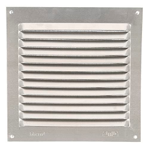Image of Amig - Square Aluminium Grille with Mosquito Net - Ventilation Grills for Air Outlet - Ideal for Ceiling in Kitchen and Bathroom - Measures 150 x 150 mm - Silver