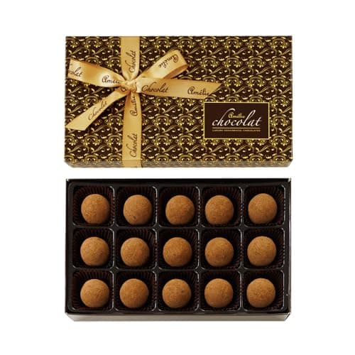 Image of Amelie Chocolat Luxury Collection | Luxury Handmade Chocolates | Adult Chocolate Gifts | 15 Salted Caramel Truffles | Swiss Chocolate Gifts | Salted Caramel Fillings | Ganache | Filled Truffle