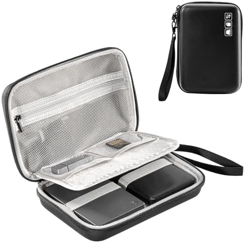 Image of ProCase Hard Drive Case for Canvio Basics Western Digital WD Elements My Passport Seagate Portable Backup Plus Slim 1TB 2TB 3TB 4TB USB 2.5, Portable External Case for 2 Hard Drives -Black
