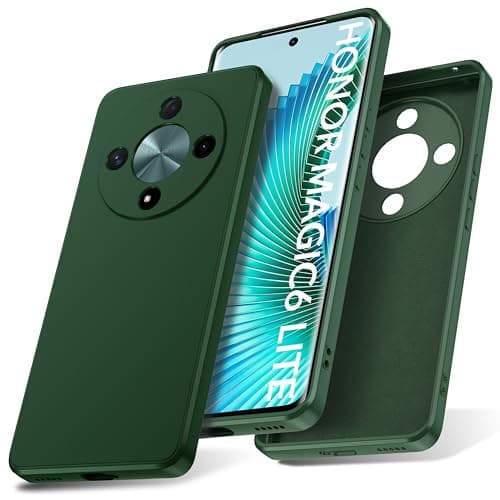 Image of Watana for Honor Magic 6 Lite 5G Case, Soft-Touch Silicone Phone Case, Shockproof, DustProof, Antiskid Full Body Armour Phone Cover with Microfiber Lining for Honor Magic 6 Lite,Green