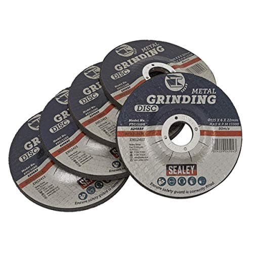Image of Sealey PTC/115G Grinding Disc, 115mm x 3mm, Pack of 5