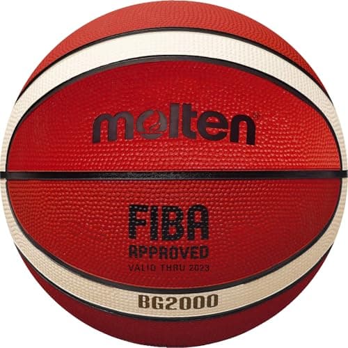 Image of Molten BG2000 Premium Rubber Basketball, FIBA Approved, Indoor/Outdoor Play, Orange/Ivory, Size 6, For Boys age 12, 13, 14 and Girls age 14 & Adult