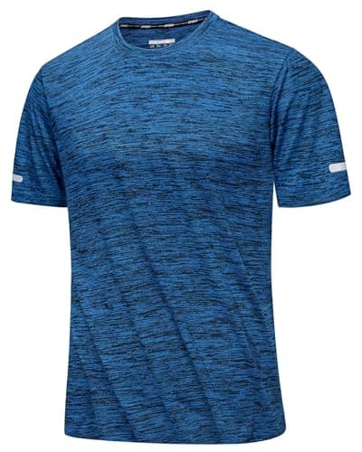 Image of MAGCOMSEN Running Top Men Quick Dry Breathable Gym Shirts Workout Training Top Sport Athletic Hiking Tshirt,MediumBlue,3XL