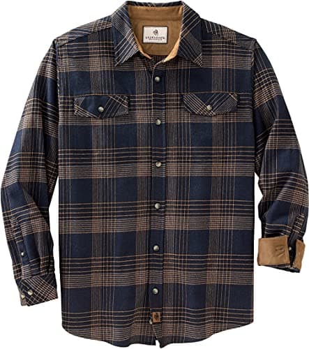 Image of Legendary Whitetails Men's Standard Legendary Flannel Shirt, Navy Melange, Medium