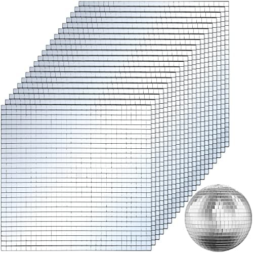 Image of SOUJOY 36000 Pieces Mirror Mosaic Tiles, 5 x 5 mm Self Adhesive Mirror Stickers, Real Glass Mini Square Mirrors, Disco Ball Stickers for Crafts DIY Home Decorations