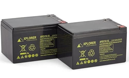 Image of Xplorer Pair of 2 x 12V 12AH AGM Mobility Scooter Batteries (XPEV12-12), Reliable and long Lasting Replacement Batteries For Electric & Wheelchairs