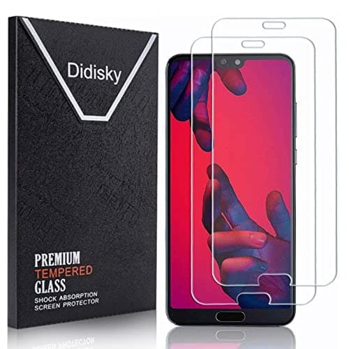 Image of Didisky Tempered Glass Screen Protector for Huawei P20 PRO, [ 2 Pack ] Anti Scratch, 9H Hardness, No Bubbles, High Definition, Easy To Apply, Case Friendly