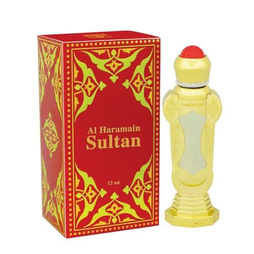 Image of Al Haramain Sultan 12ml Perfume Oil | Luxury Unisex Arabic Attar | Long-Lasting Alcohol-Free Concentrated Perfume | Premium Floral Fruity Woody Fragrance for Women | Elegant Travel-Friendly Bottle
