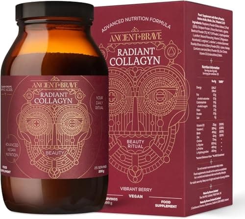 Image of Ancient + Brave - Radiant Collagyn for Beauty 200 Grams - Vegan Collagen Powder with Chicory Root - Plant Based Supplement for Hair, Skin & Nails - Non-GMO, Paleo & Keto
