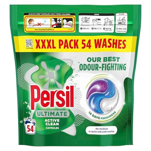 Image of Persil Ultimate Active Clean Washing Capsules our best odour-fighting for 14 days of freshness 54 washes