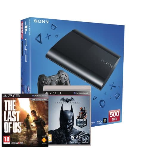 Image of Sony PS3 500GB Super Slim Console with Batman Arkham Origins Plus The Last of Us (PS3)