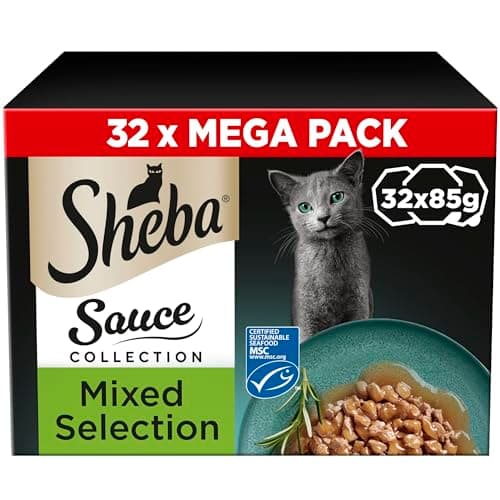 Image of SHEBA Sauce Lover Cat Food Trays Mixed Collection 32 x 85 g