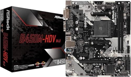 Image of ASRock B450M-HDV R4.0 Socket AM4/ AMD Promontory B450/ DDR4/ SATA3&USB3.1/ M.2/ A&GbE/MicroATX Motherboard