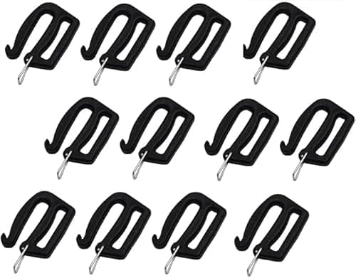Image of Opemg 12 Pcs Black 25mm/1inch G Hook Webbing Connecting Buckles Adjustable Plastic Tri-Glide Slides Backpack Strap Clips Replacement for Luggage Outdoor Camping Sports Buckles
