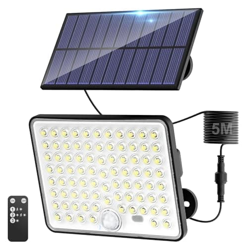 Image of Kolpop Solar Security Lights with Lenses, Remote Solar Lights Outdoor Motion Sensor, 3 Modes Solar Floodlight Waterproof for Shed Porch Yard Garage