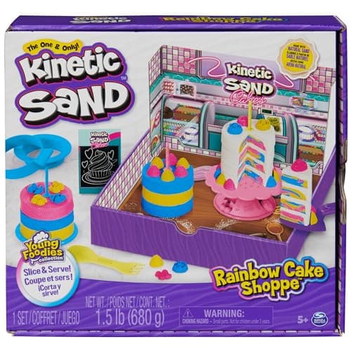 Image of Kinetic Sand Magic Sand – Rainbow Cake Shoppe – 680 g of Yellow, Pink, Blue and White Sand Vanilla Aroma – Kit Crafts Children Sensory Toys – 6068029 – Toys Children 5 Years +