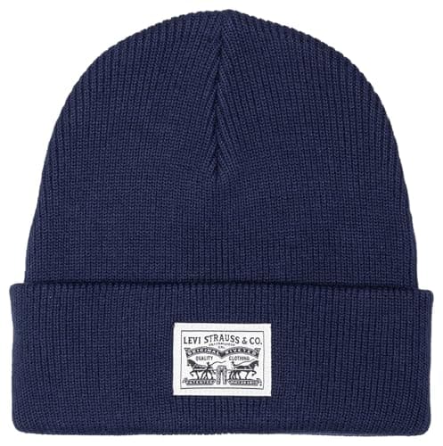 Image of Levi's Men Backpatch Beanie Navy Blue