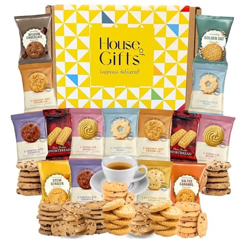 Image of Biscuits Gift Set Biscuit Hamper Containing 15 Packs of Two (30 Biscuits Total) Including Border Biscuits, Walkers Assorted Biscuits & Shortbread | Yummy Biscuit Lovers Gift!