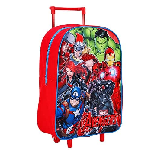 Image of TDL Boys Kids Avengers Standard Folding Trolley Hand Luggage Bag Backpack for School Travel Holidays