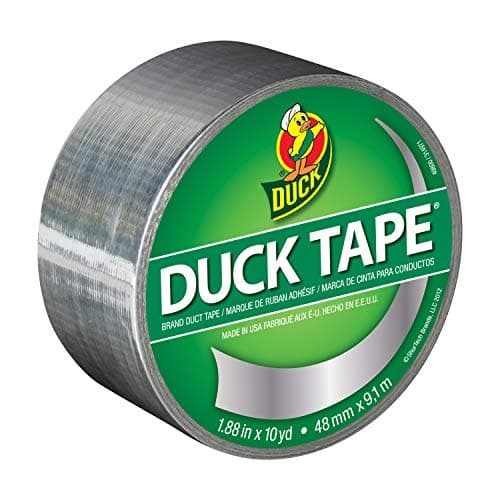Image of Duck Tape Solid Colours Silver - Chrome. Repair, craft, personalise, decorate and educate - 48mm X 9.1M