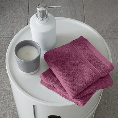 Image of Catherine Lansfield Zero Twist Cotton 30x30cm Face Cloth Pair Raspberry