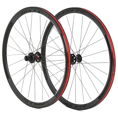 Image of FKXSXAZ 700C Road Bike Wheelset Disc Brake Thru Axle Front 12x100mm Rear 12x142mm Wheel Set Double Layer Aluminum Alloy Rims 36mm 24H Hubs 8/9/10/11/12 Speed