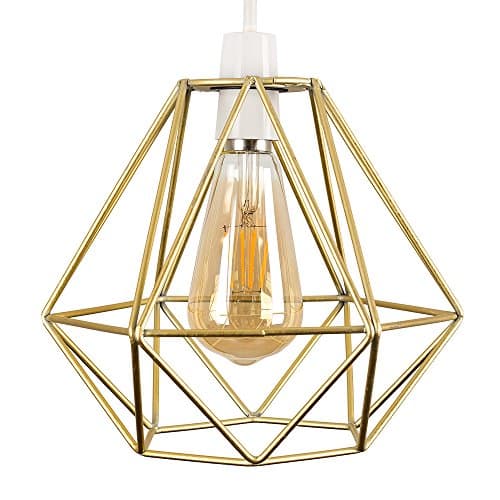 Image of MiniSun | Retro Style Gold Metal Basket Ceiling Light Shade | Pendant Lights, Home Décor & Improvement Essential | 23.5cm Shade Width