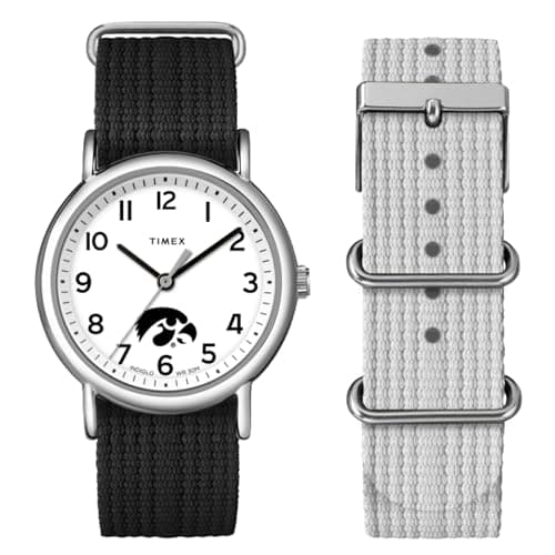 Image of Timex Unisex Weekender Box Set 38mm Watch - Iowa Hawkeyes, Black