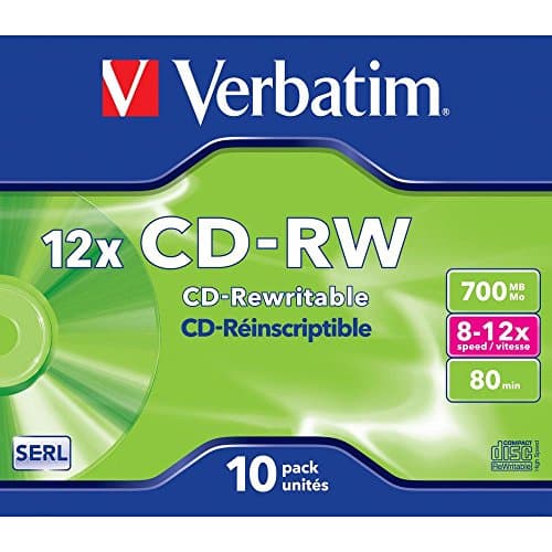 Image of Verbatim CDRW-80 (8-10x) 10pk Jewel Case