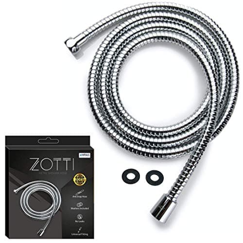 Image of ZOTTI Shower Hose 2m – Stainless Steel Replacement Shower Hose – Leakproof and Anti-Kink – Universal Standard Fitting – High Pressure Resistance – Easy DIY Replacement