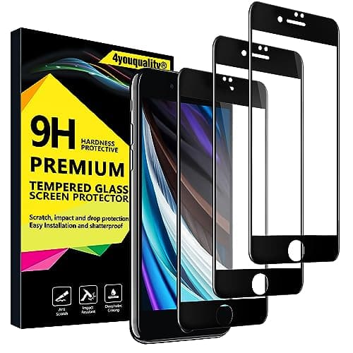 Image of 4youquality [3-Pack[Full Coverage] iPhone SE 3/2 (2022/2020 Edition) Screen Protector, Tempered Glass Film [LifetimeSupport][Full Coverage] Screen Protector for iPhone SE 2020 & iPhone SE 2022