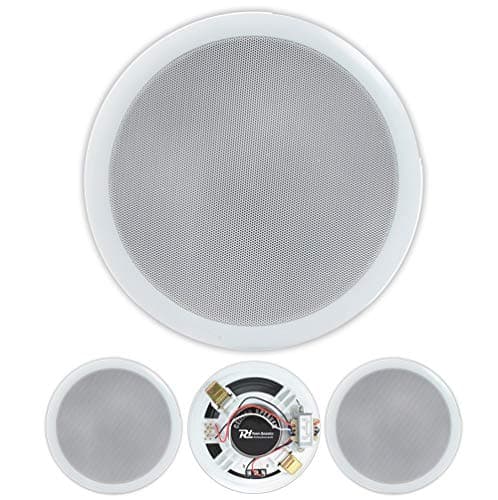 Image of Power Dynamics 4 Pack 6.5" White Ceiling Speakers Set, 100V Line Integrated Office Bar Shop Background Music Speaker System for Commercial & Home Installations