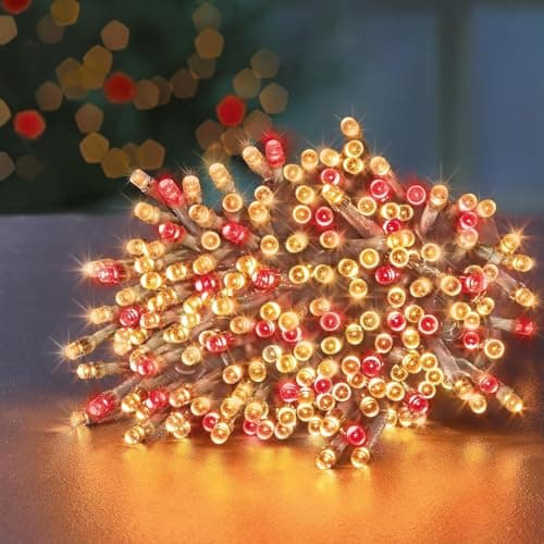 Image of Premier 360 Vintage Gold and Red Supabrights Multi Action LED String Lights with Timer