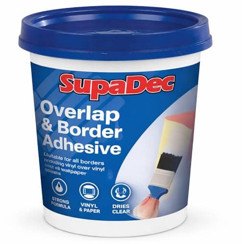 Image of Overlap & Border Adhesive 500g | Ready Mixed Wallpaper Adhesive for Borders & Overlaps | Strong Hold, Easy Apply, Interior Decorating Use