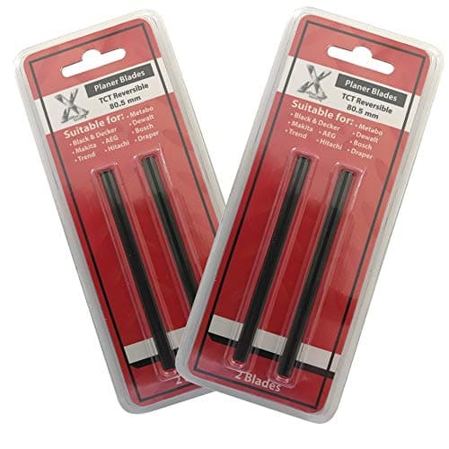Image of Planer Blades 80.5mm Tunsgten Carbide Reversible for DeWalt, Makita, Elu, NuTool, Bosch, AEG, Haffner 80mm - 2 Pairs Electric Planer Knives
