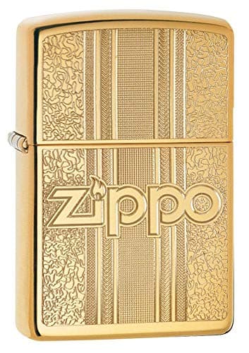 Image of Zippo Unisex's Pattern Design Windproof Lighter, High Polish Brass, Regular, 29677