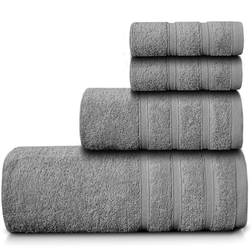 Image of Casabella Luxury 100% Egyptian Cotton Towel Bale - 8 Pieces - 550 Gsm Xlarge Sizes_Silver_4 Pieces Set