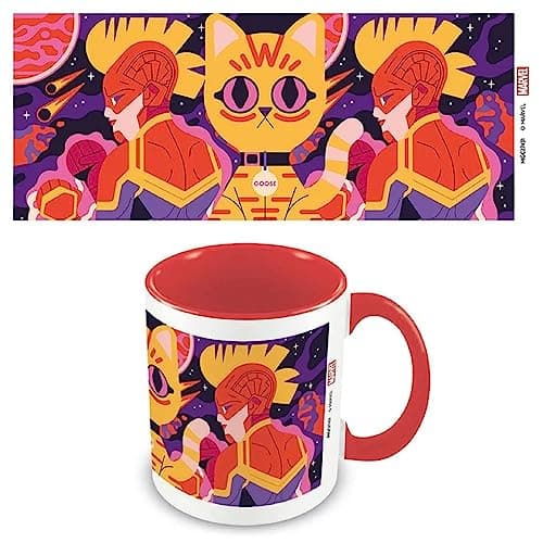 Image of Marvel Captain Marvel Mug (Captain Marvel Design) 11oz Ceramic Coffee Mug, Marvel Gifts for Men, Marvel Gifts for Women, Cups and Coffee Mugs for Women and Men, Mugs for Kids - Official Merchandise