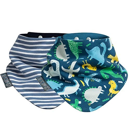 Image of Cheeky Chompers Reversible Baby Bibs | Dribble Bibs | Toddler Bibs | Bandana Neckerchief Style | Baby Gift Set | Neckerbibs (2-pack)