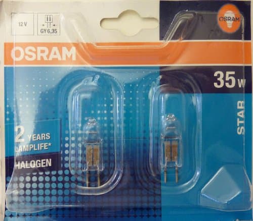 Image of Osram "HALOSTAR" Halogen-Pin-Base, Warm White, GY6.35, 35 Watts, Pack of 2