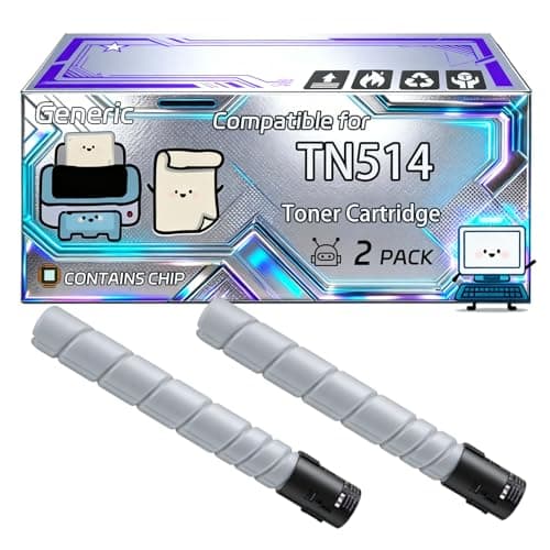 Image of Compatible for Konica Minolta TN514 TN-514 Toner Cartridge Bizhub C658 C458 C558 Printers, With Chip, 28000 Pages, Vibrant Colours (2 Pack Black)