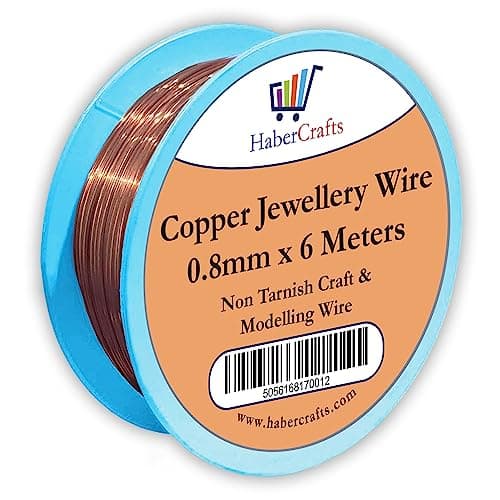Image of 0.8mm Copper Jewellery Wire Tarnish Proof Brass Bendable Metal Wire for Jewellery Making Sculpting Modelling Crafts Wire Weaving & Wrapping (0.8mm - Copper - 20 Gauge - 1 Spool - 6 Meters)