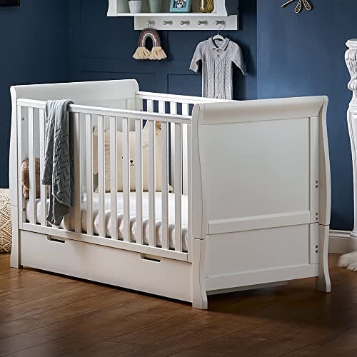 Image of Obaby Stamford Sleigh Classic Cot Bed - White
