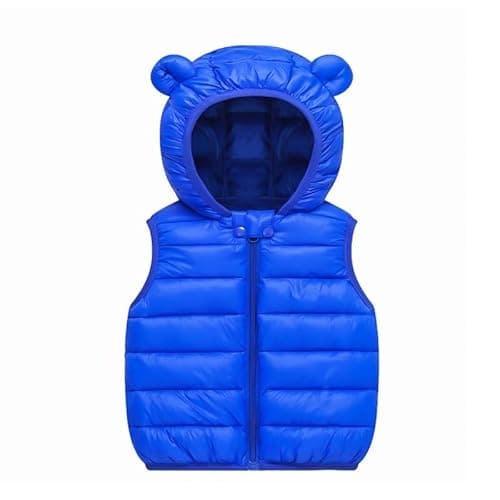 Image of JiAmy Kids Gilet, Boys Girls Bodywarmer, Lightweight Hooded Puffer Vest for Bluefor 3-4 Years