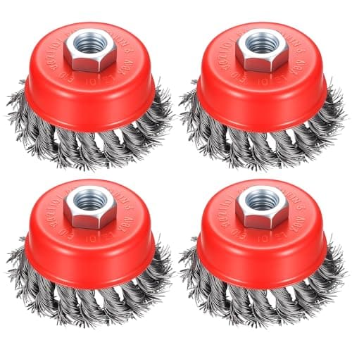 Image of 4 PcsWire Brush for Angle Grinder, 75mm Wire Wheel for Angle Grinder Cup Wire Brush Set, M14 Mount, Twist Knot Bristles, for Rust Removal Grinding Cleaning