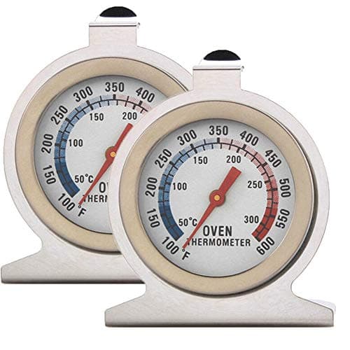 Image of INRIGOROUS Stainless Steel Dial Oven Thermometer - Pack of 2, Portable Food Cooking & Baking Temperature 50-300℃ Measurement Range for Home Kitchen