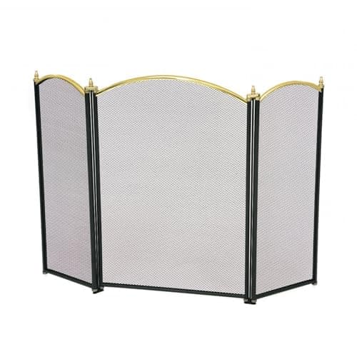 Image of Oypla Heavy Duty Steel 3 Panel Fire Screen Spark Guard