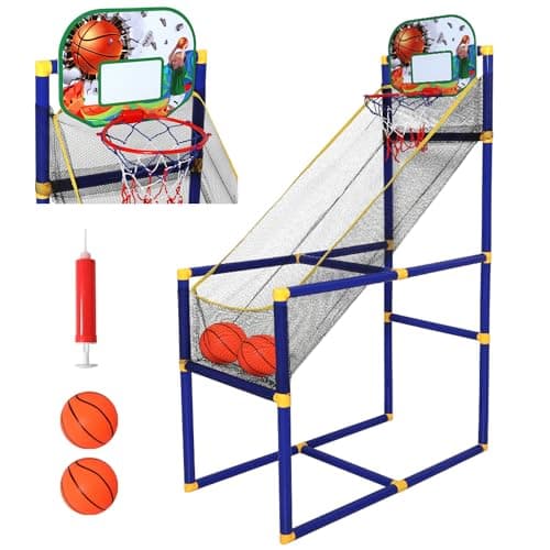 Image of Taylor & Brown Portable Indoor/Outdoor Basketball Stand, Net, Hoop, Backboard, Arcade Game, Adults Children Outdoor Indoor Sports Game Set Exercise Fun for Ages 3+