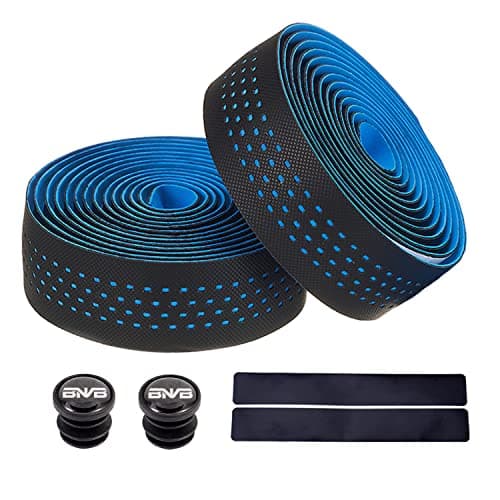 Image of PLATTBK Bike Handlebar Tape Breathable Non-Slip Road Bike Bar Tapes Shock-Absorbent Bicycle Handlebar Tape,Blue
