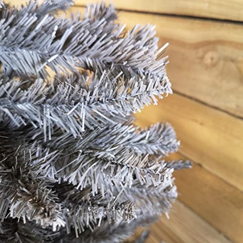 Image of E-Stores Direct 5ft 6ft 7ft 8ft Grey Pine Pencil Slim Artificial Christmas Tree (5ft/150cm)